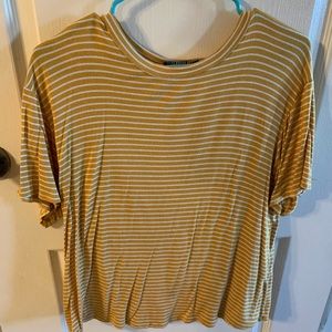 mustard yellow & white stripe shirt
